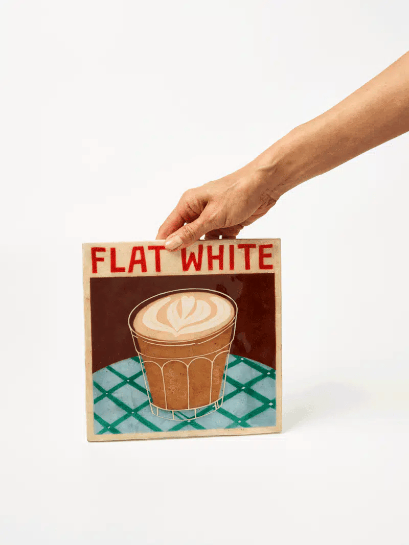 BARISTA WALL ART - FLAT WHITE