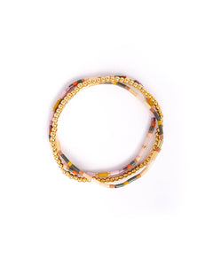 MIYUKI TILA BRACELETS - LILAC/MUSTARD SET 3