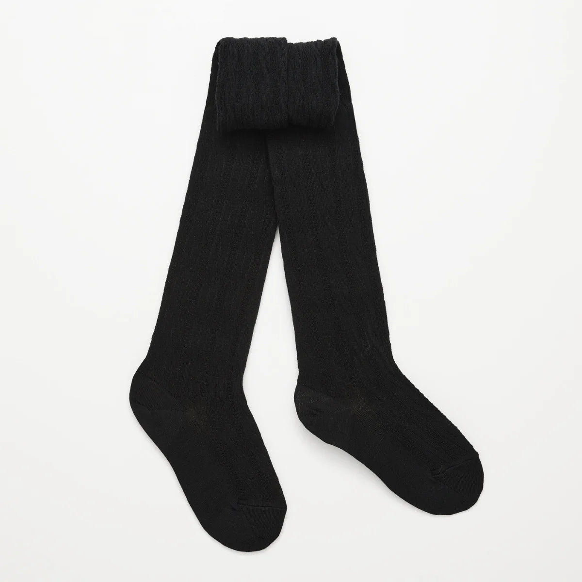 MERINO CABLE TIGHTS - BLACK