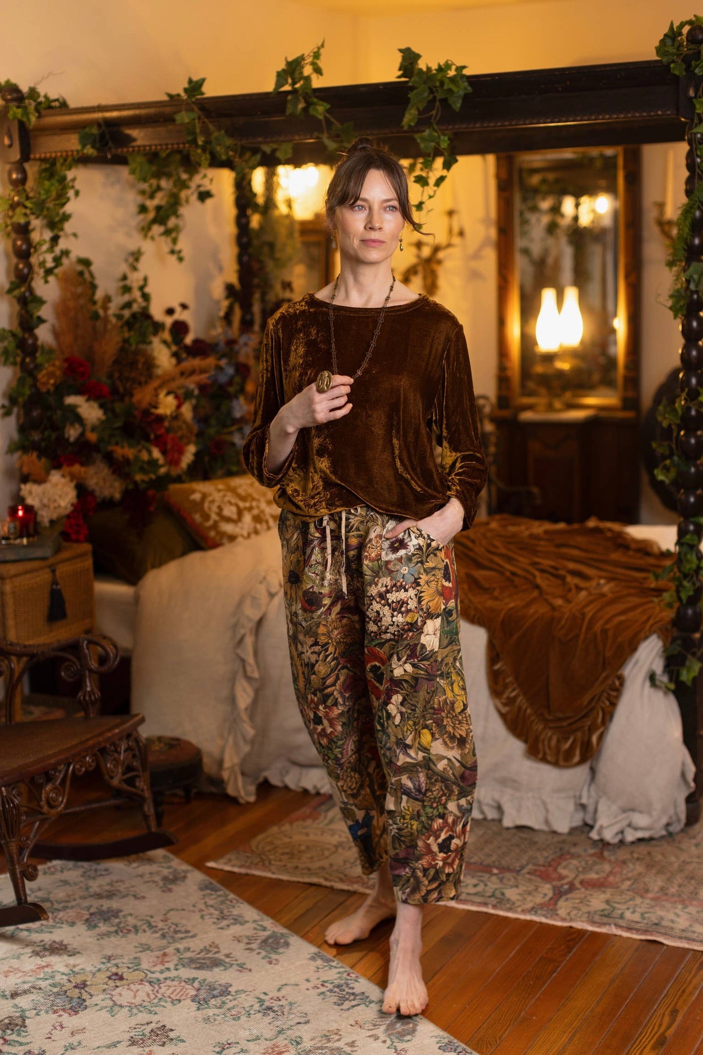GOLDEN HOUR LINEN CROPPED ARTIST PANT