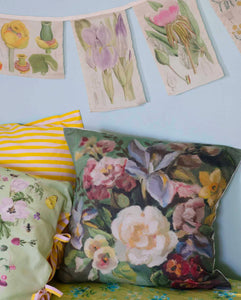 PAINTED FLOWERS CUSHION