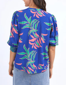 LEILANI BLOUSE - LANI TROPICAL PRINT