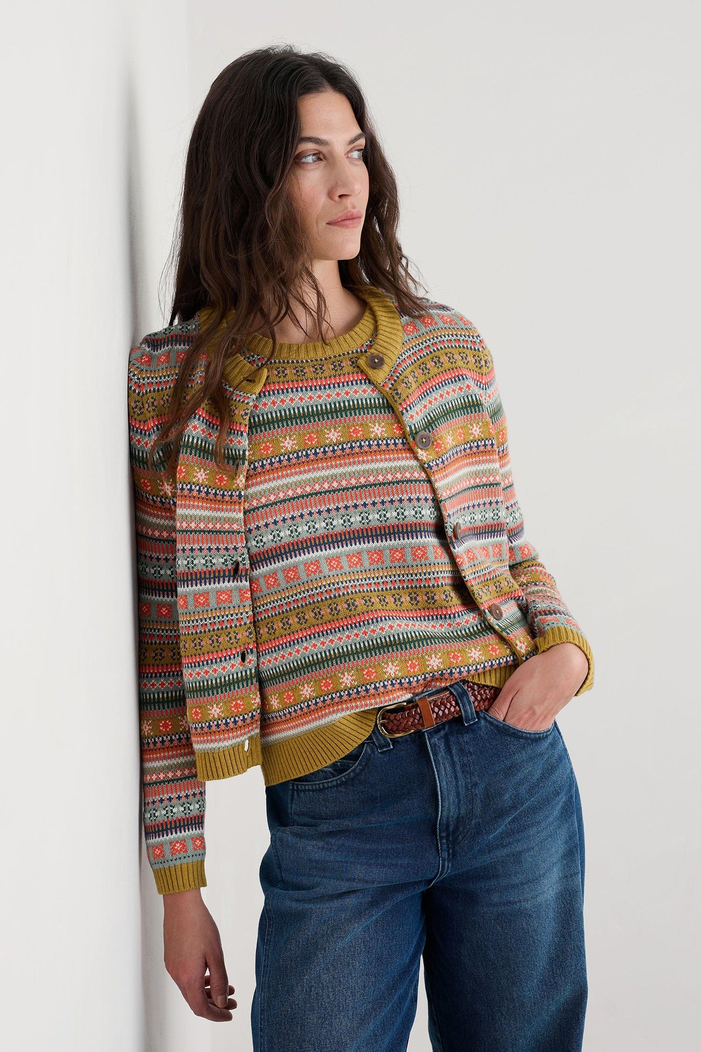 COVE COTTAGE CARDIGAN - CARVED RELIEF PEAR MULTI