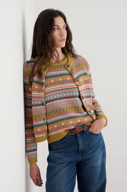 COVE COTTAGE CARDIGAN - CARVED RELIEF PEAR MULTI