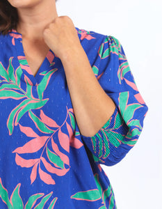 LEILANI BLOUSE - LANI TROPICAL PRINT