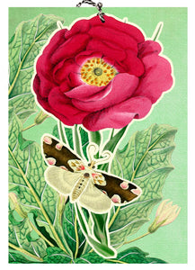 LARGE FANDANGLE GREETING CARD - PEONY