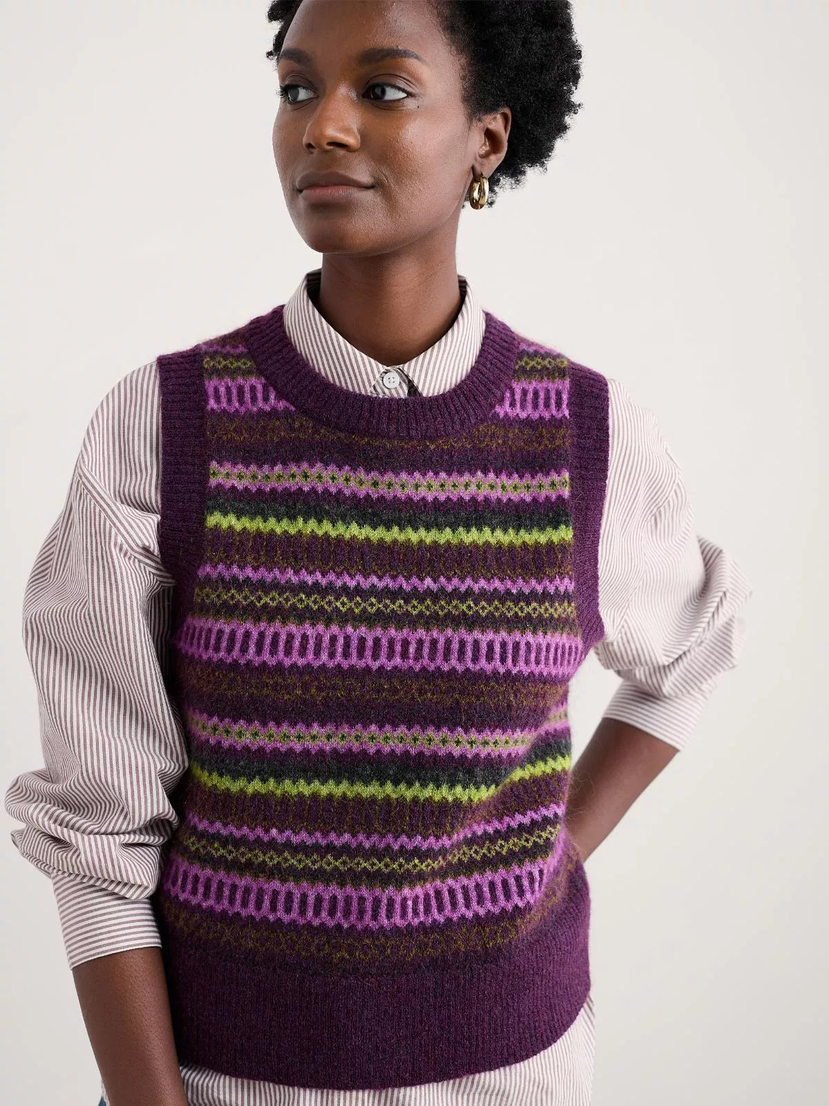 ANNIK VEST - MODERNIST GRAPE OAK MIX