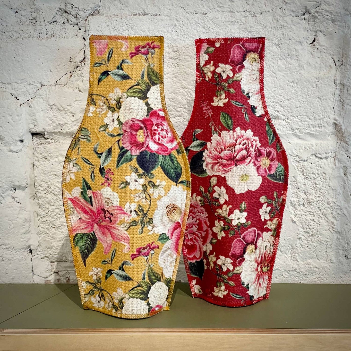 FABRIC VASE - VINTAGE GARDEN BORDEAUX