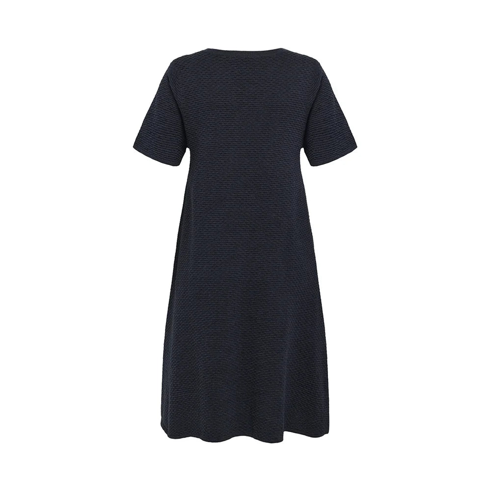 LUCA ECO TUCK DRESS - NAVY
