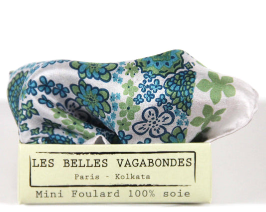 SILK MINI CARIBBEAN BLUE SCARF