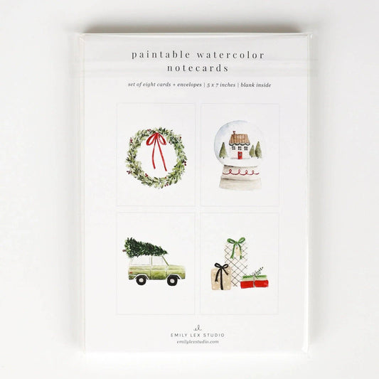 CHRISTMAS CHEER PAINTABLE NOTECARDS SET