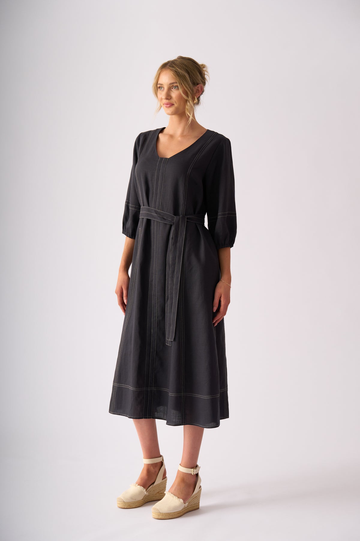 SHOUT OUT DRESS - DARK GUNSMOKE