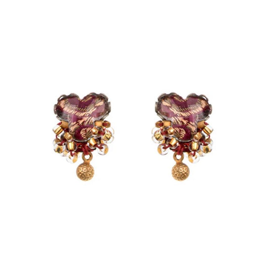 BAIKA STUD BEADED EARRINGS - PLUM WINE SET