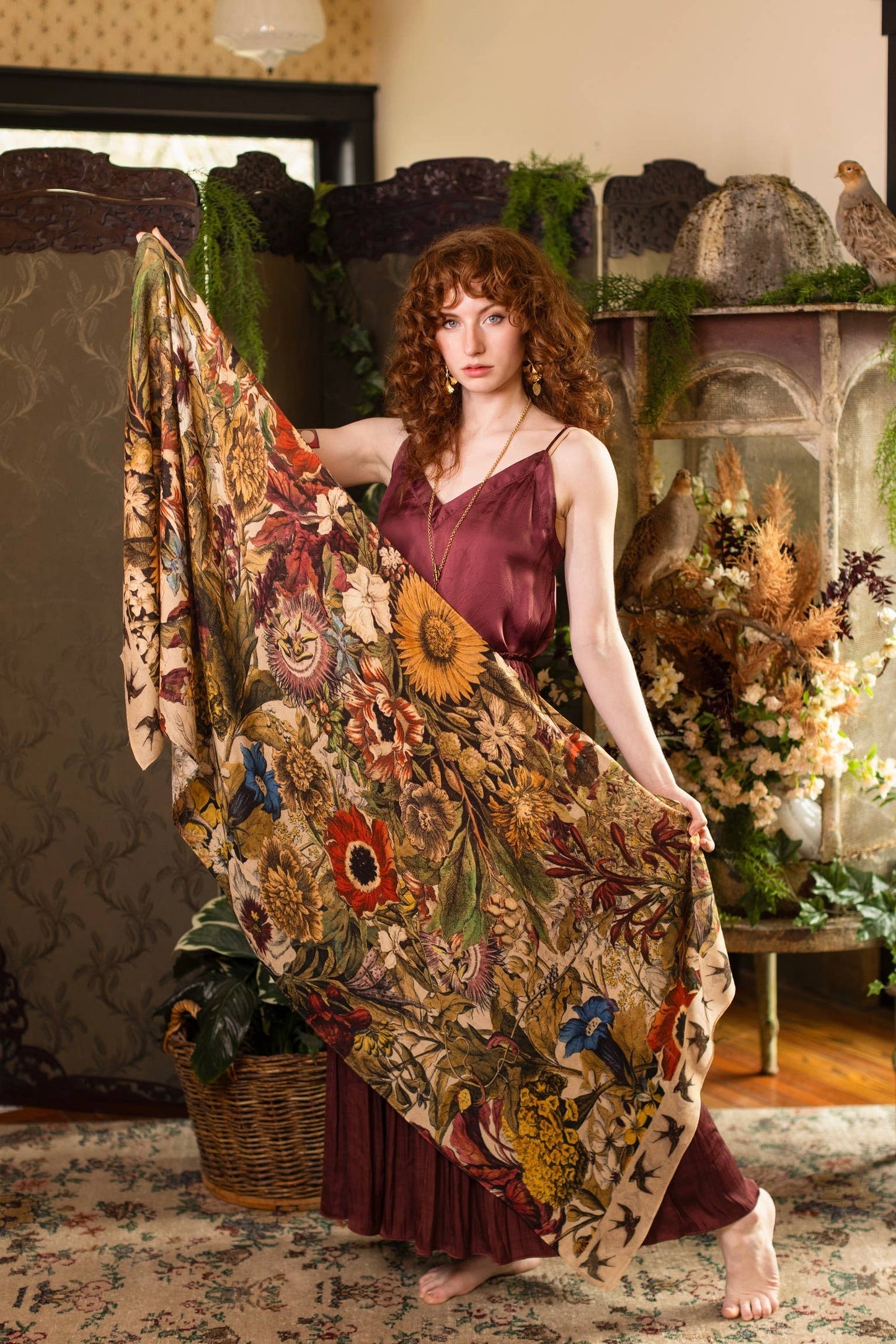 GOLDEN HOUR FLORAL BOHEMIAN SCARF