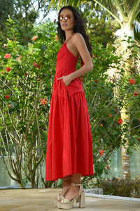 BELLA BOW DRESS - RED