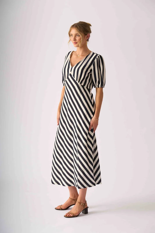 STRIPE DELIGHT DRESS - INK STRIPE