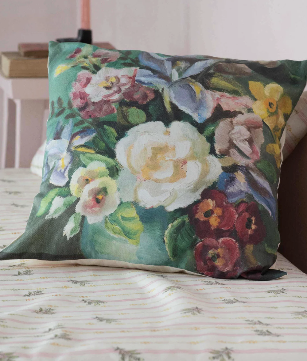PAINTED FLOWERS CUSHION