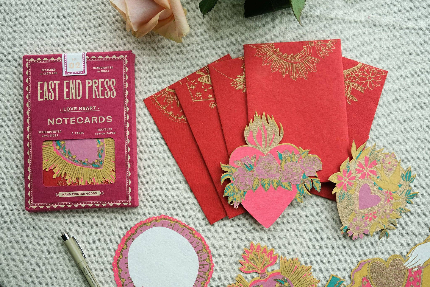 LOVE  HEART NOTECARDS