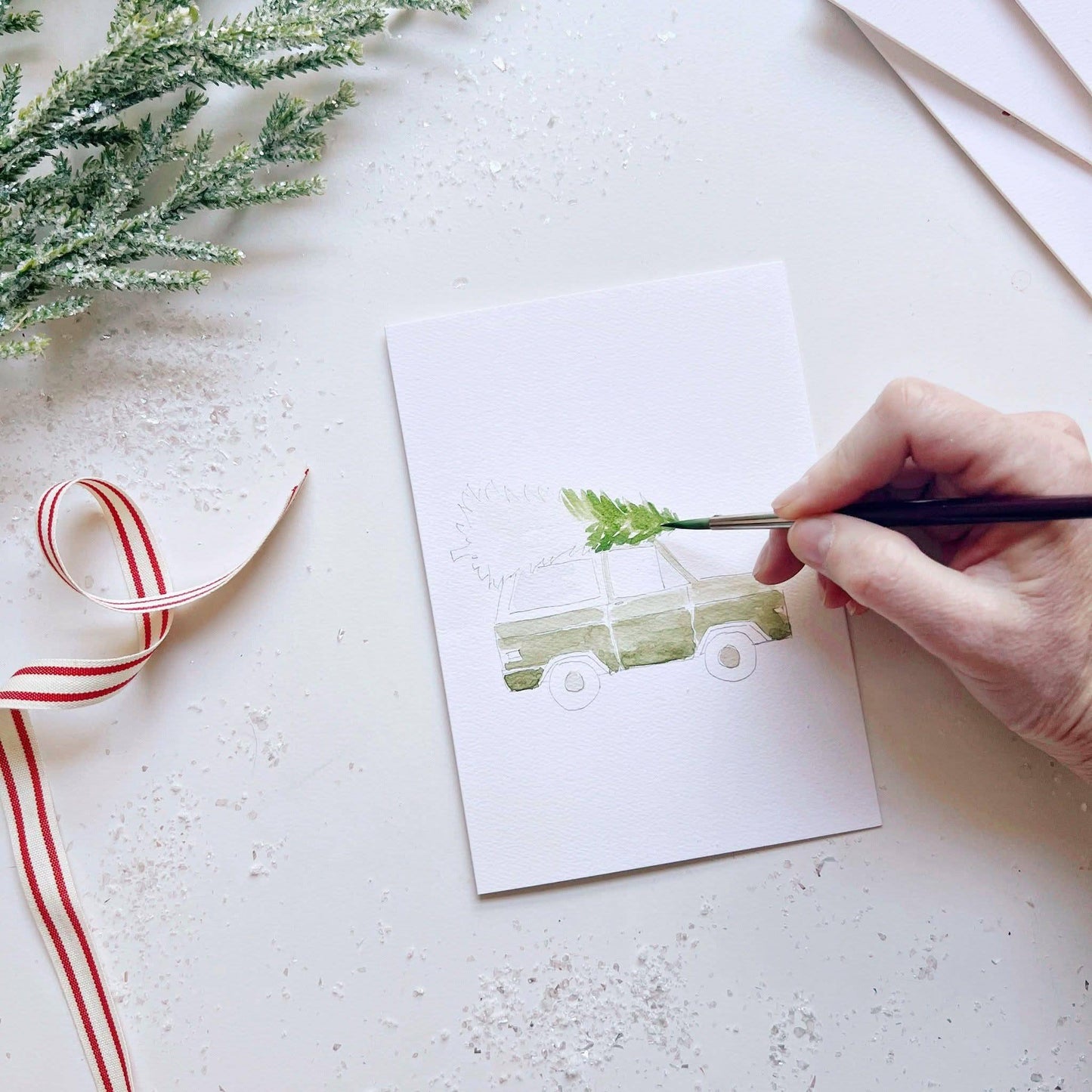 CHRISTMAS CHEER PAINTABLE NOTECARDS SET