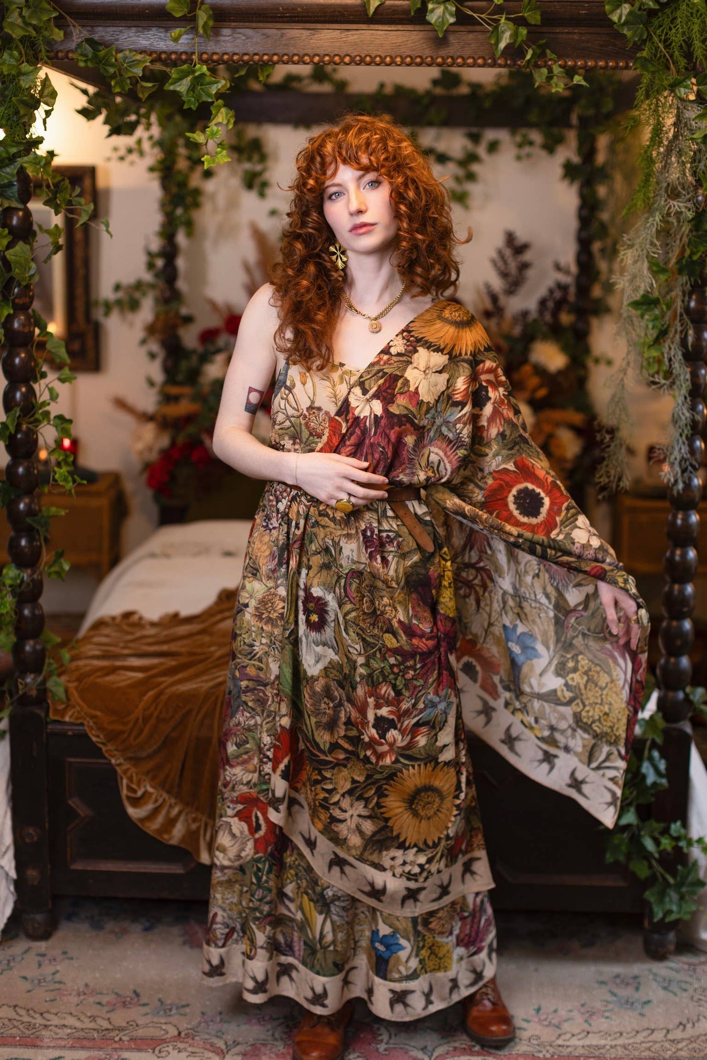 GOLDEN HOUR FLORAL BOHEMIAN SCARF
