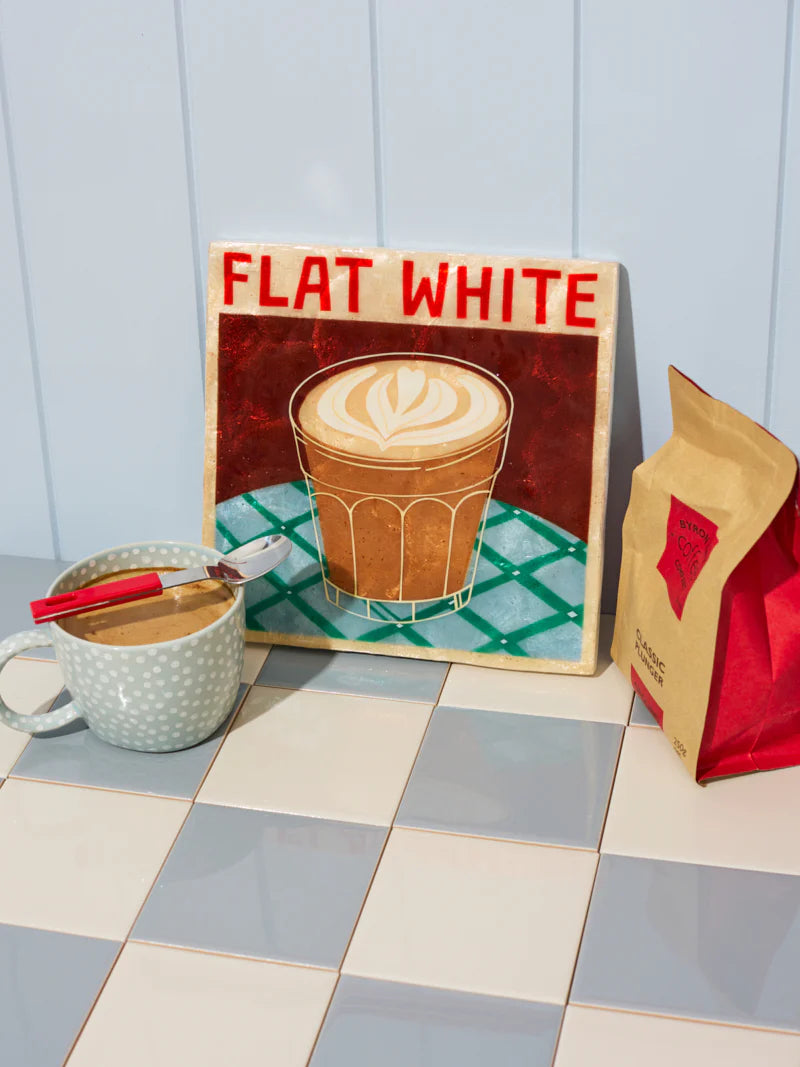 BARISTA WALL ART - FLAT WHITE