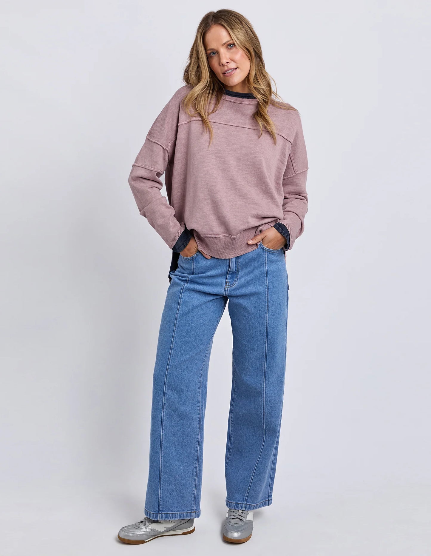 JAYNE THROW ON KNIT - DUSTY PINK