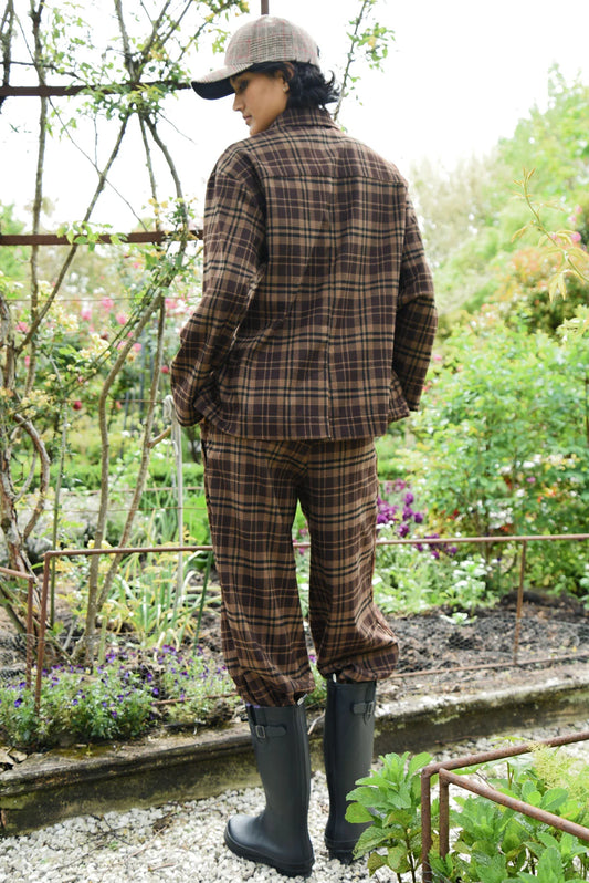 DOWN THE LINE PANT - CHOCOLATE CHECK