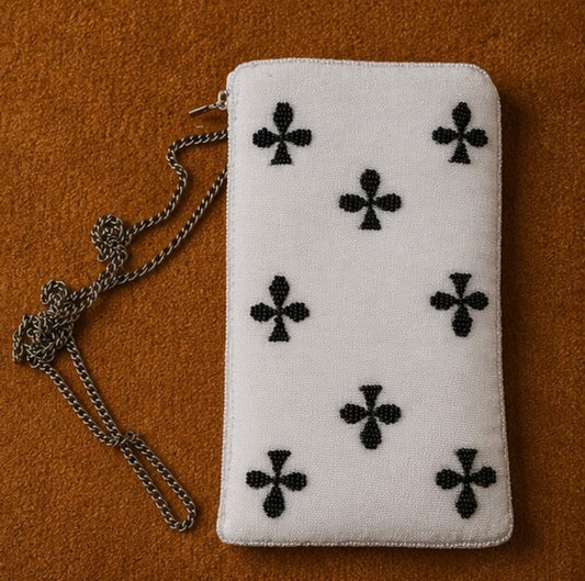 BEADED FORNASETTI EVENING CLUTCH BAG