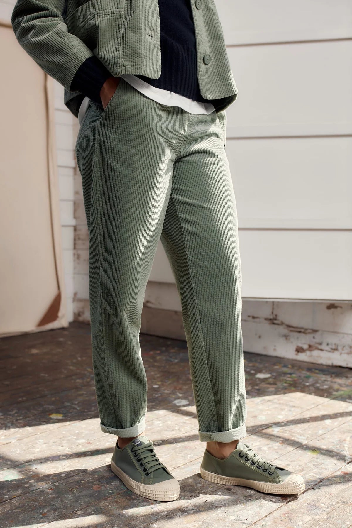 TRETHORNES TROUSER - DUSKY GREEN