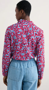 LARISSA SHIRT - COLLAGED FLORAL SCARLET