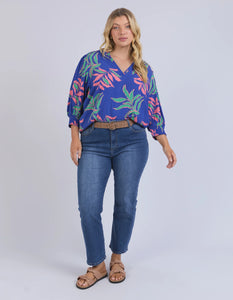 LEILANI BLOUSE - LANI TROPICAL PRINT