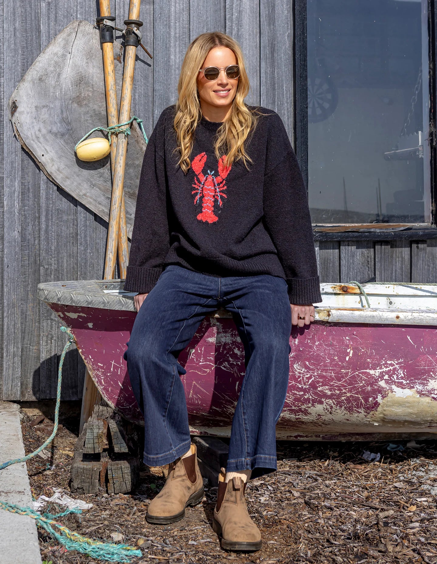 LOBSTER INTARSIA KNIT - CLASSIC NAVY