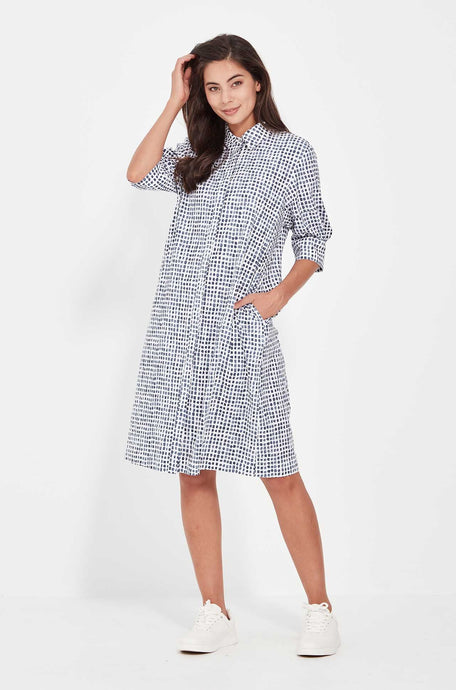 ACROBAT TILE DRESS - DENIM PRINT