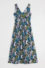 Load image into Gallery viewer, POLMANTER DRESS - LINEAR LEAVES MARITIME