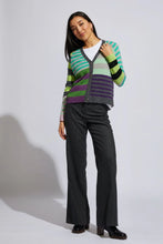 Load image into Gallery viewer, MIX STRIPE CARDI - CHARCOAL