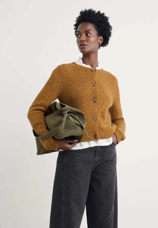DAWSON PICK MERINO CARDIGAN - MARSHLAND