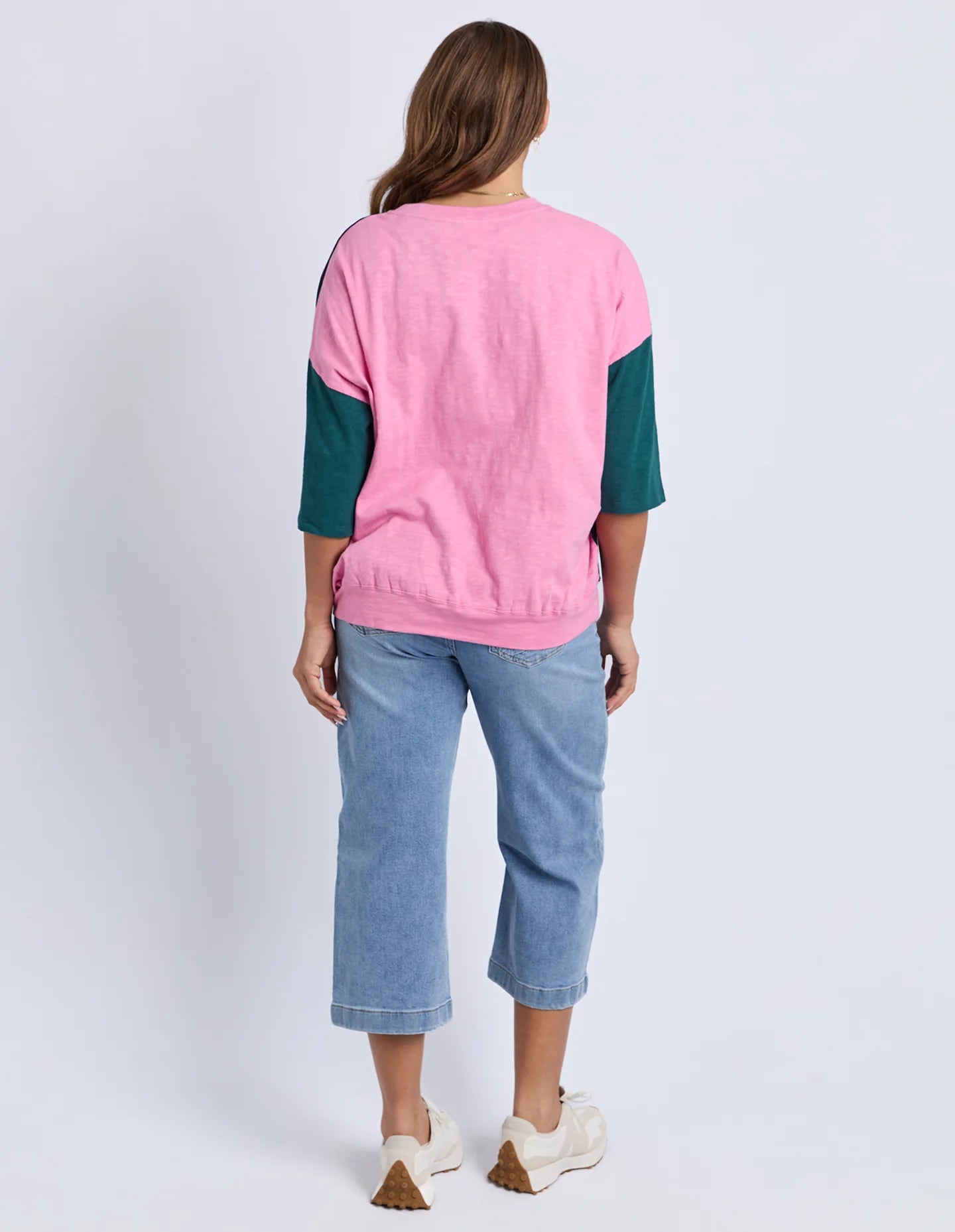 MAZIE COLOUR BLOCK SWEAT - TEAL NAVY QUARTZ