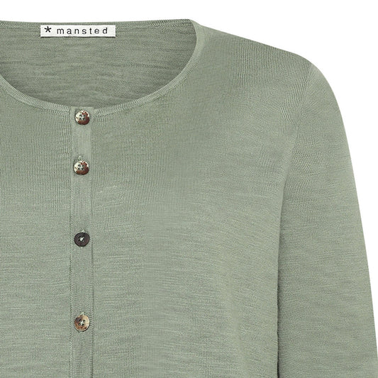 KATRINE ECO SLUB CARDI - KHAKI