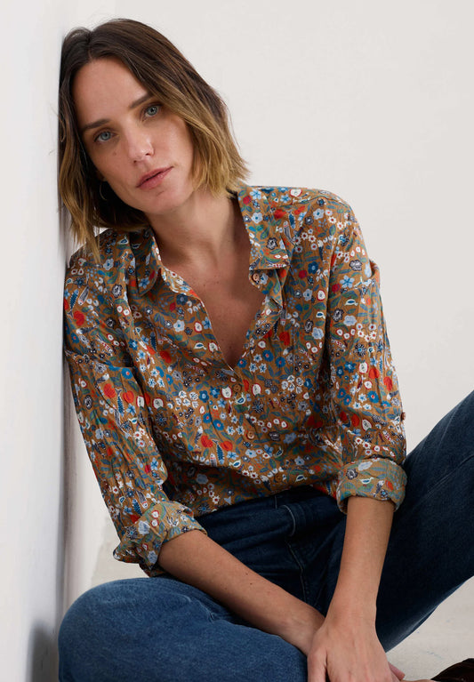 LARISSA SHIRT - STILL LIFE BASKET