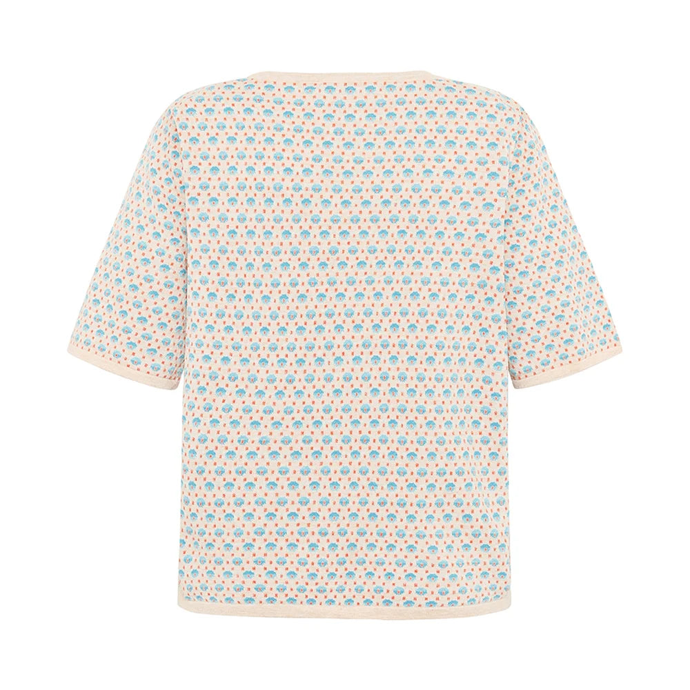 POMME ECO DASHED DOTS TEE - LIGHT AQUA