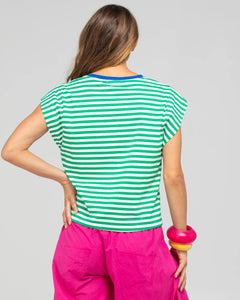 BELLISSIMO TEE - GREEN STRIPE
