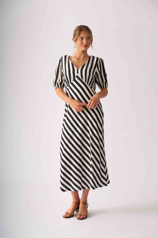 STRIPE DELIGHT DRESS - INK STRIPE