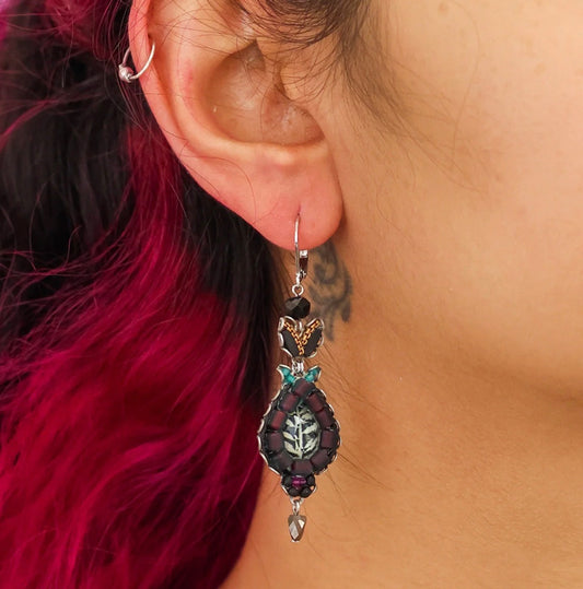 INK BLACK DROP EARRINGS - OBSIDIAN SET