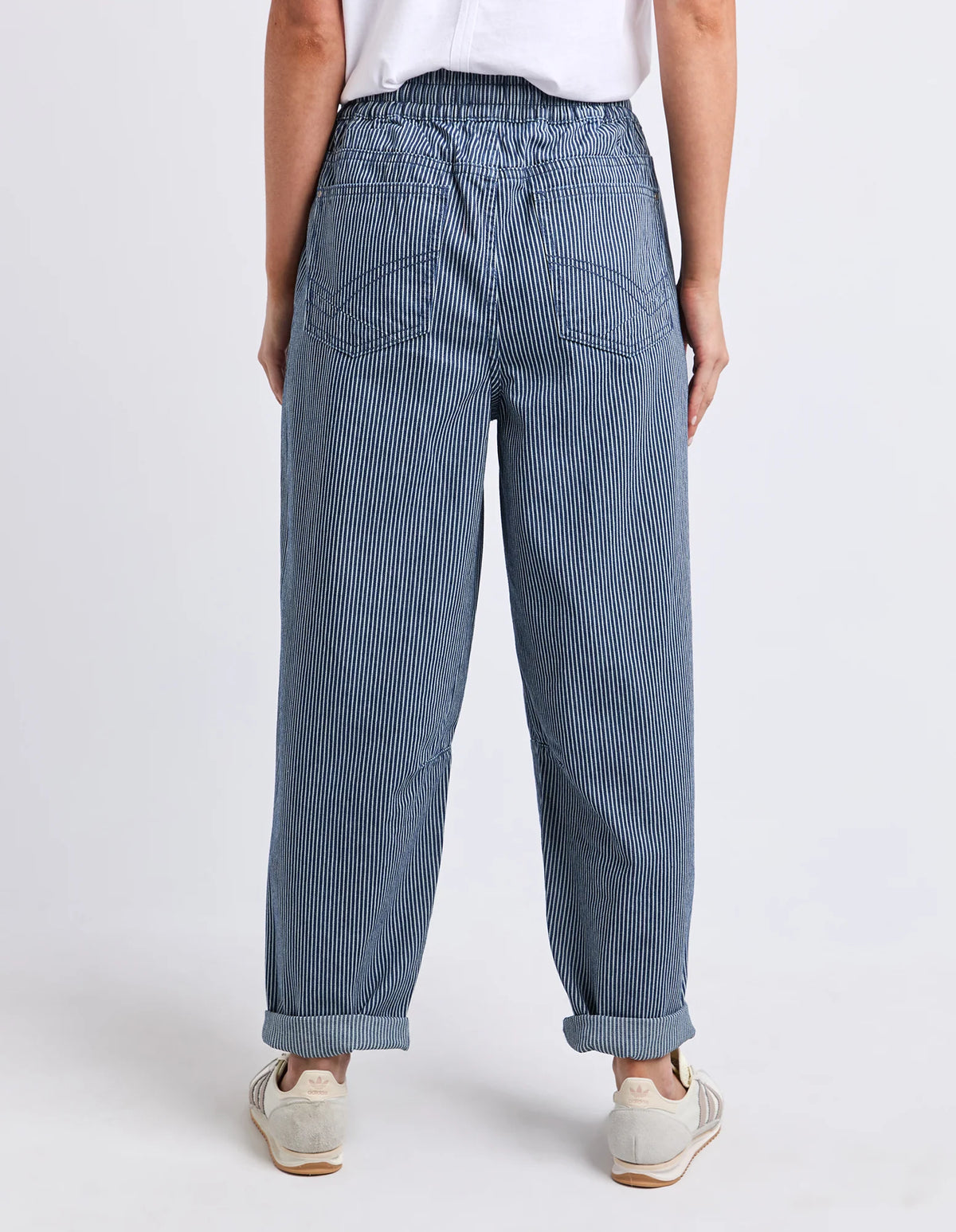 PENNY PINSTRIPE BARREL JOGGER - BLUE & WHITE STRIPE