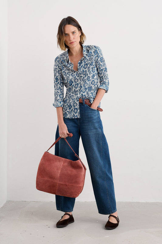 LARISSA SHIRT - FLORAL IMPRINT CHALK