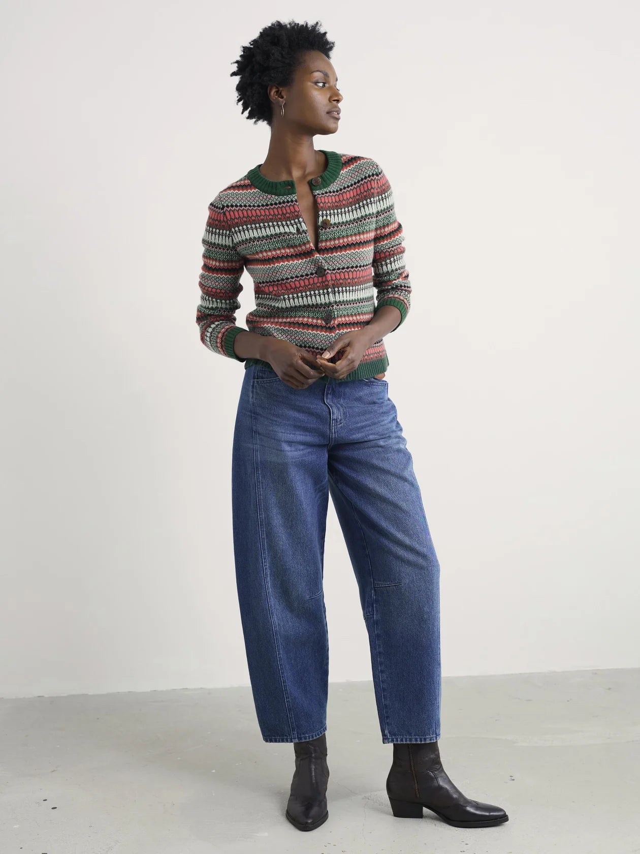 PERCELLA COVE CARDIGAN - WEAVING NEEDLE DARK FORAGE MIX