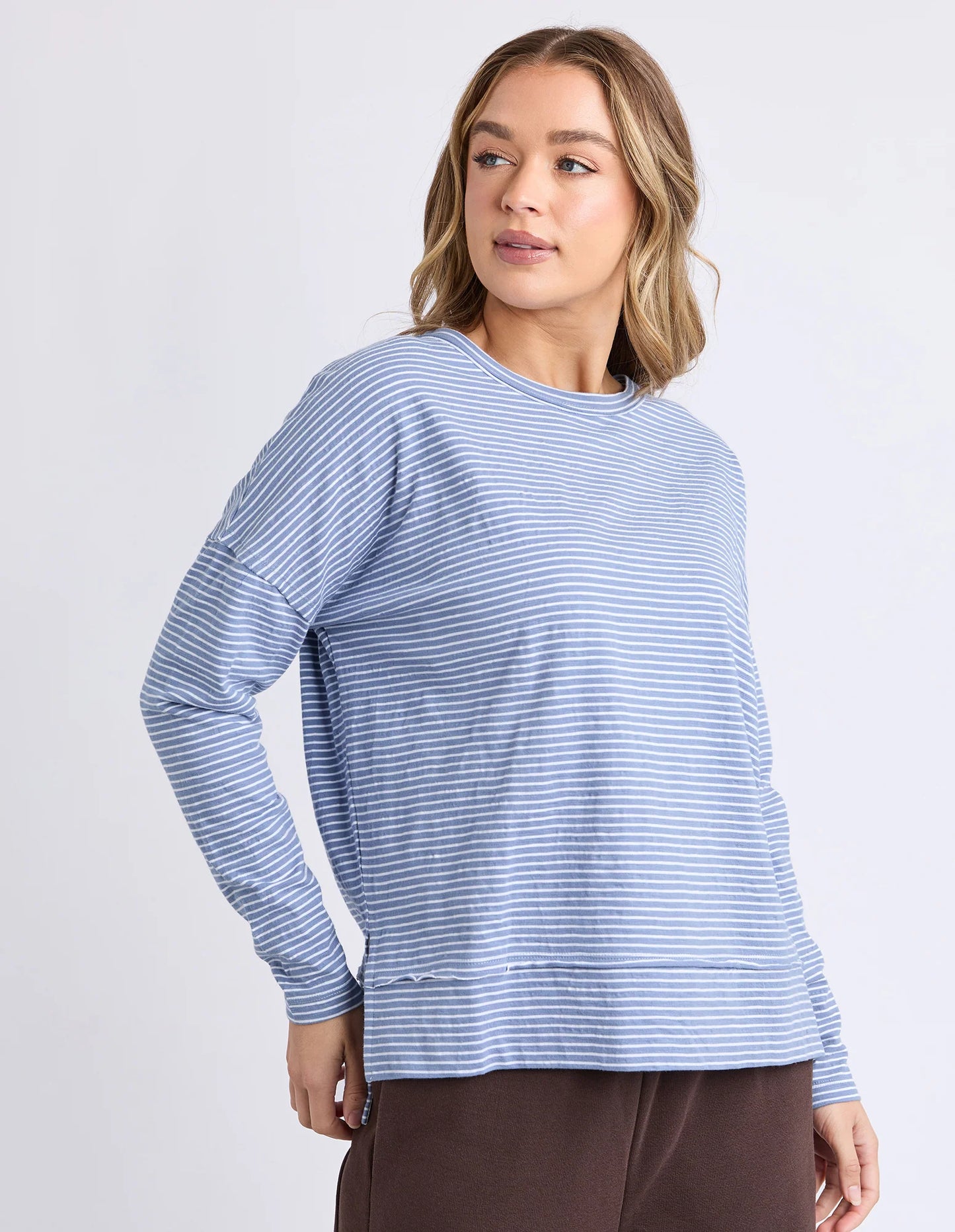 EDDIE STRIPE TOP - COUNTRY BLUE