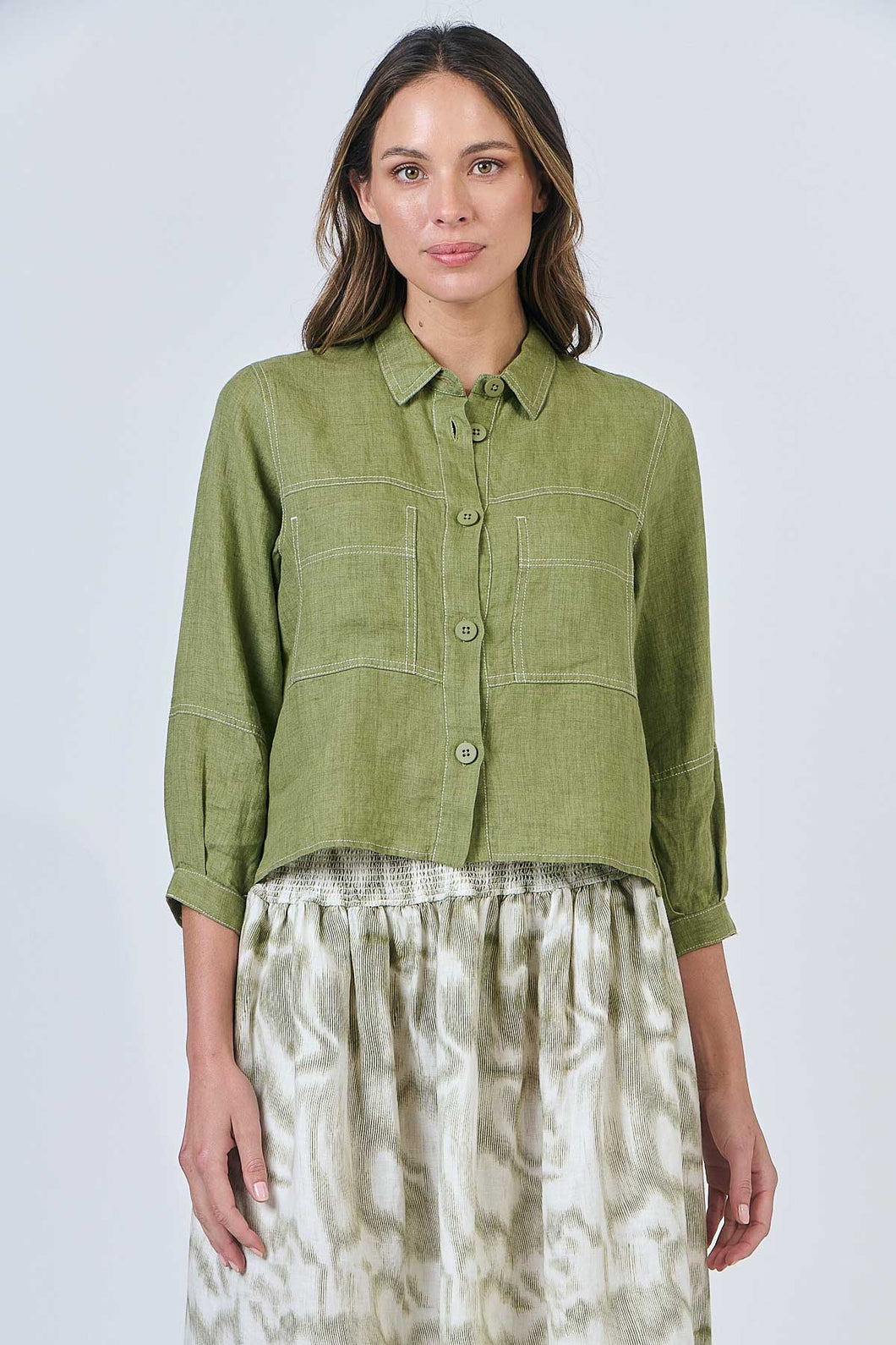 MOSS LINEN SHIRT JACKET