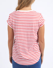 Load image into Gallery viewer, SIGNATURE TEE - CAYENNE/WHITE STRIPE