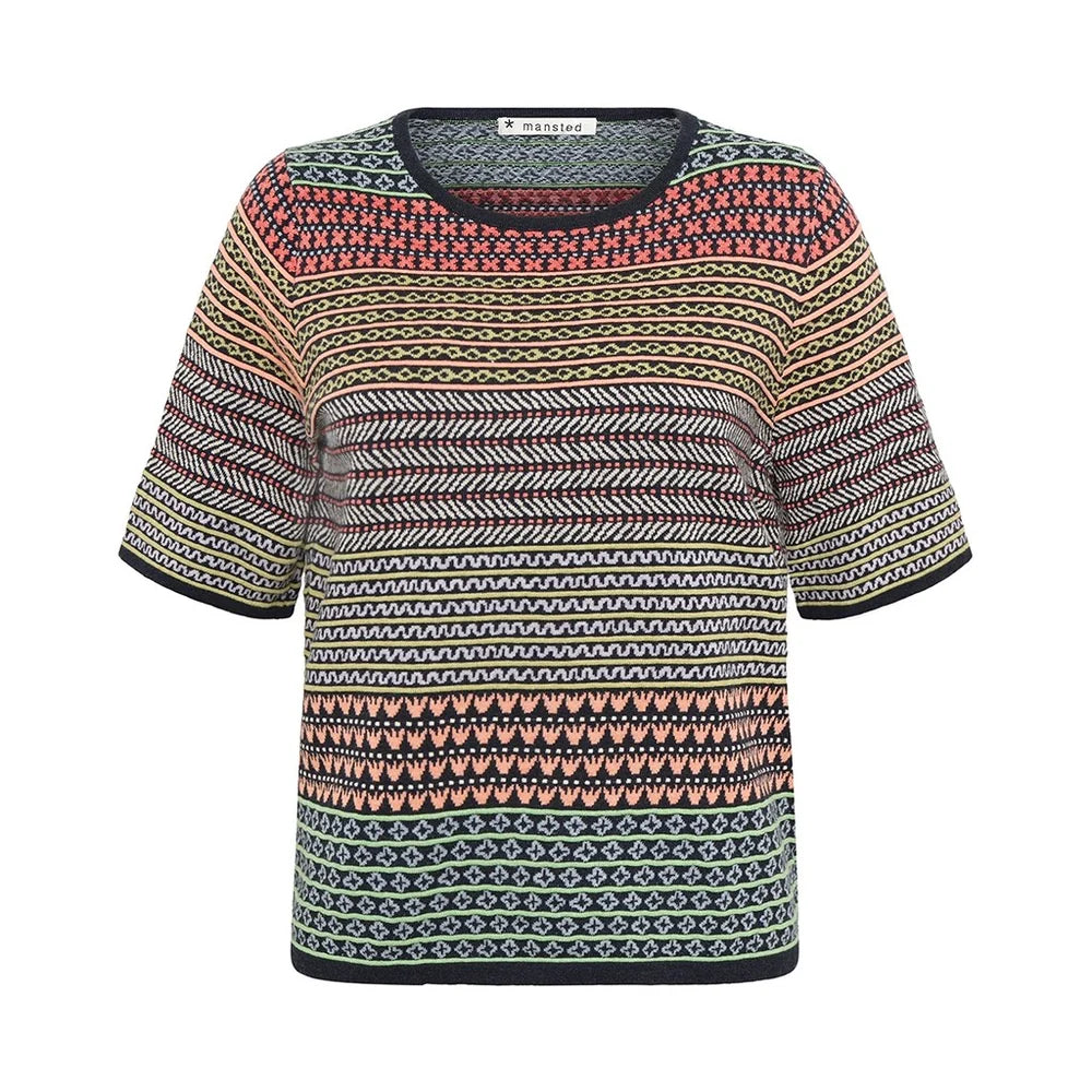 HILDE ECO MAZE TEE - DARK BLUE